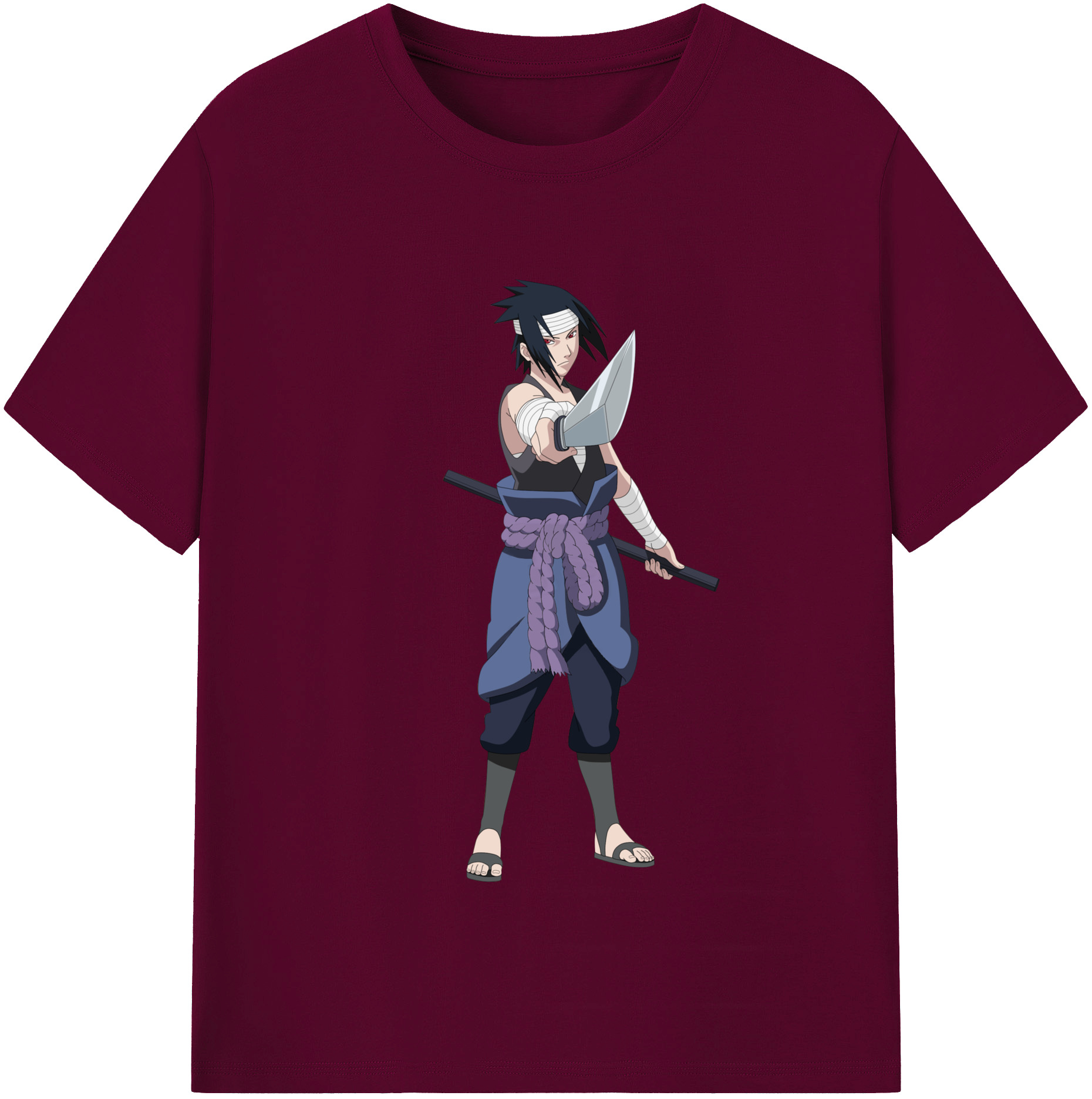 （画像用） NARUTO -ナルト- うちは サスケ Uchiha Sasuke レディースカジュアルプリントTシャツ（綿100％）